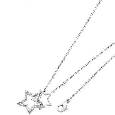 Tipperary Crystal STAR INTERLOCKING PENDANT SILVER