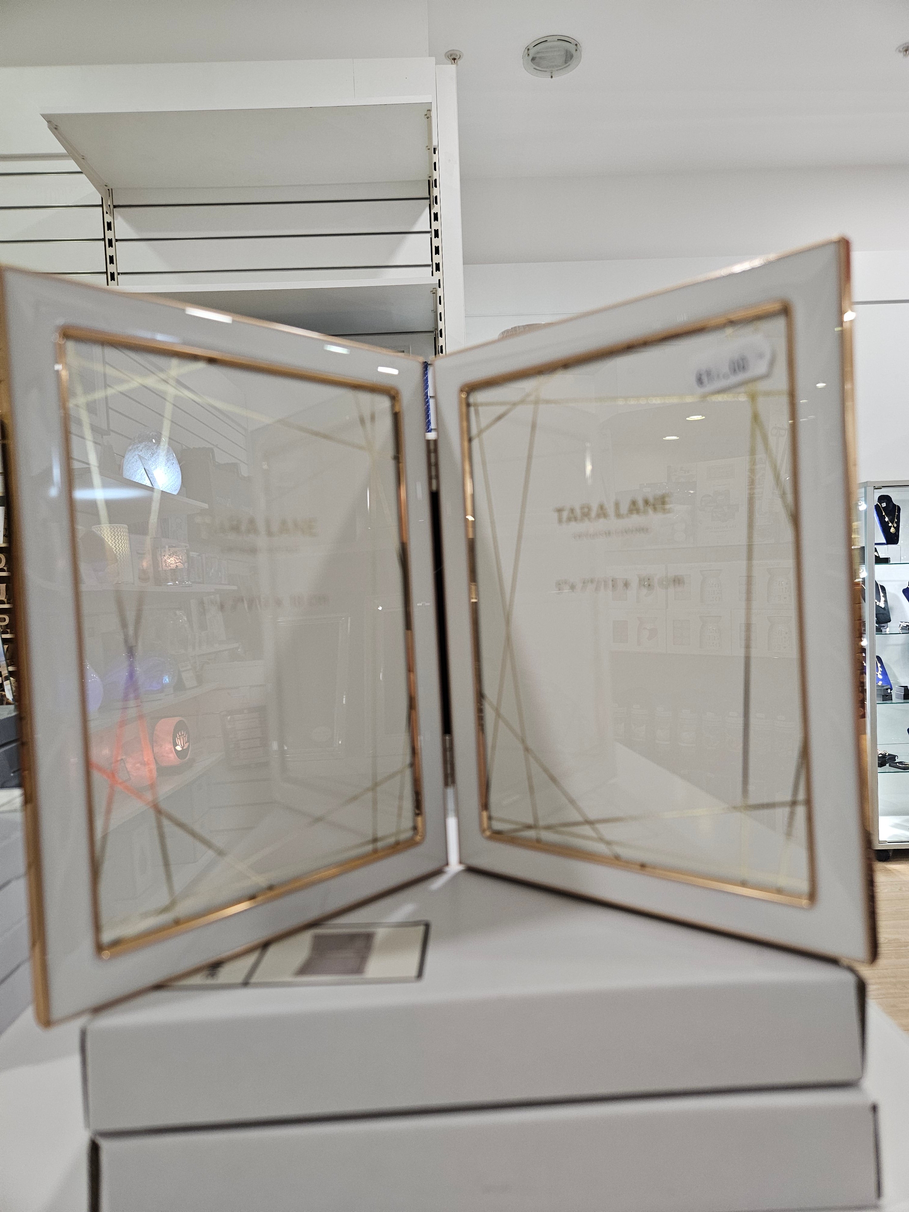 Ella Folding Photo Frame White & Gold 5 x 7