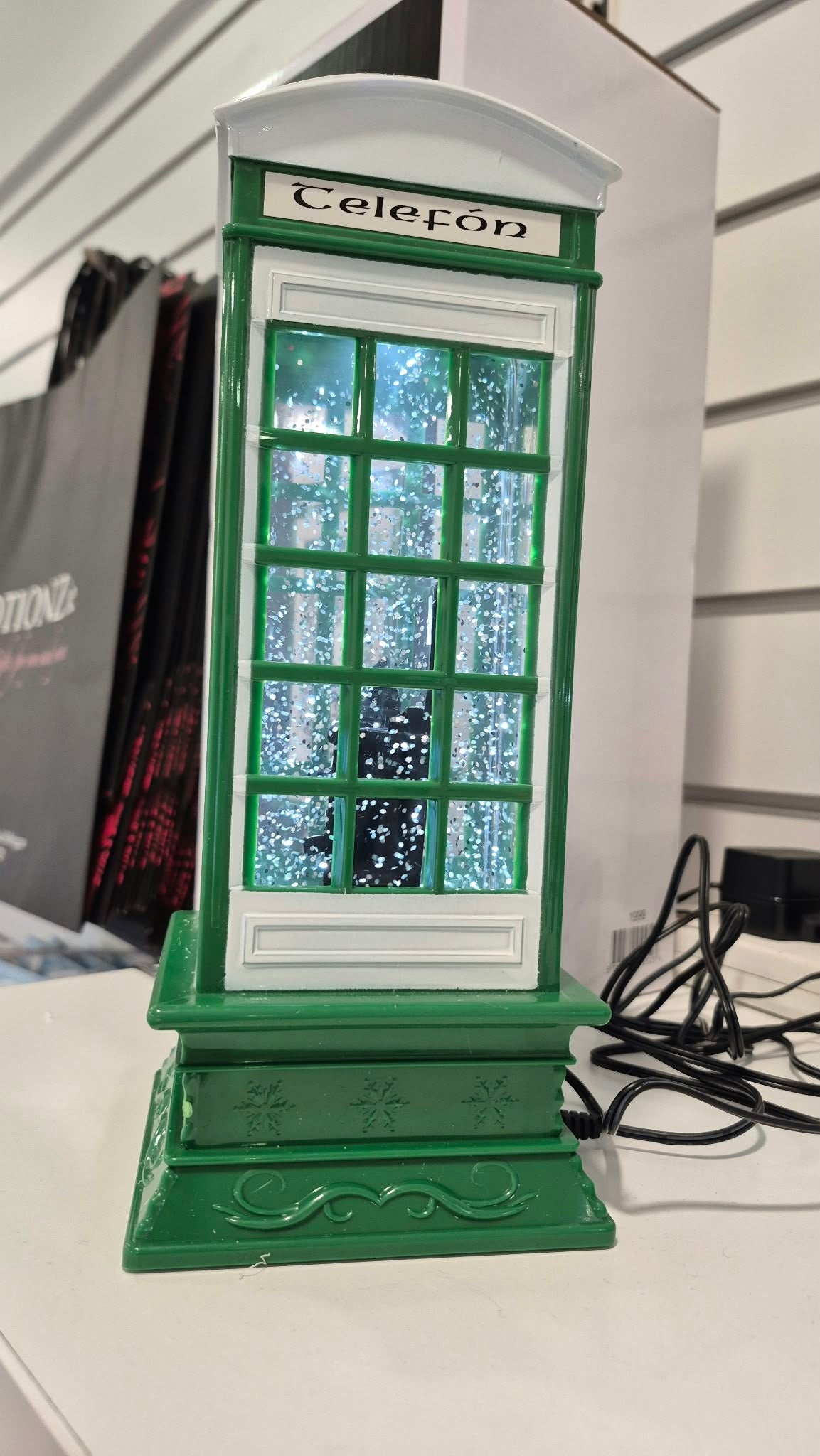 Green Telephone Box with Pint Guinness