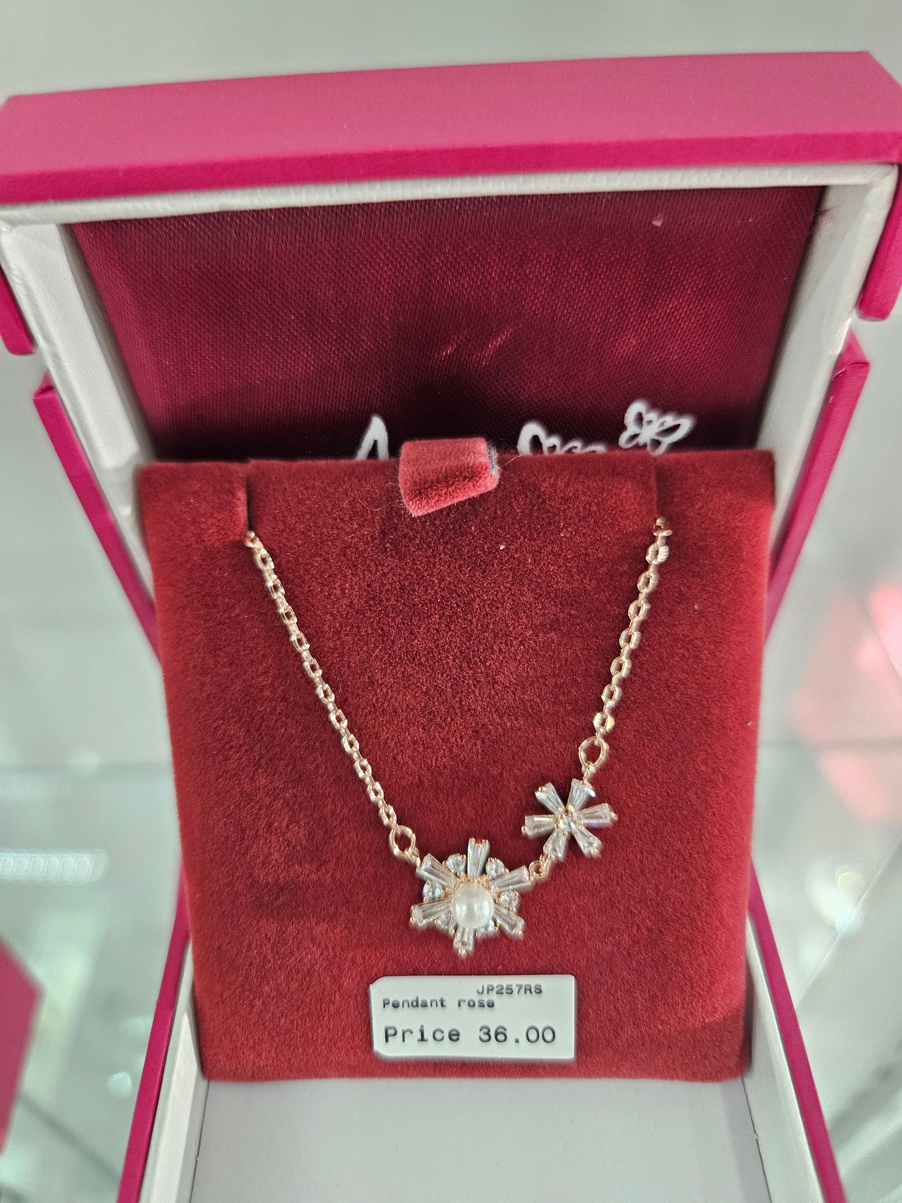 Absolure Rosegold Plated Double Flower Pendant