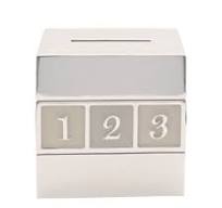 Bambino Silverplated 123 Cube Money Box