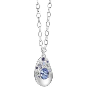 Newbridge Large Pendant With Blue & Clear Stones