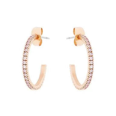 TC C EARRINGS PAVE SET GOLD Hoop