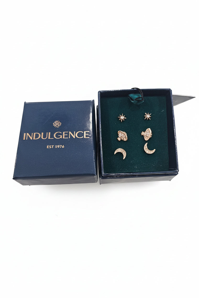 Set of 3 Sun, Moon & Planet Earrings