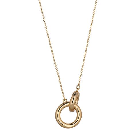 Chunky Interlinking Circles  Gold Necklace