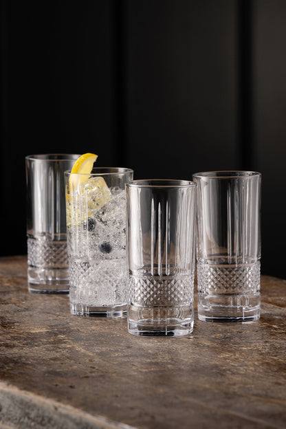 Galway Crystal Eyre Hiball  Glasses  Set of 4